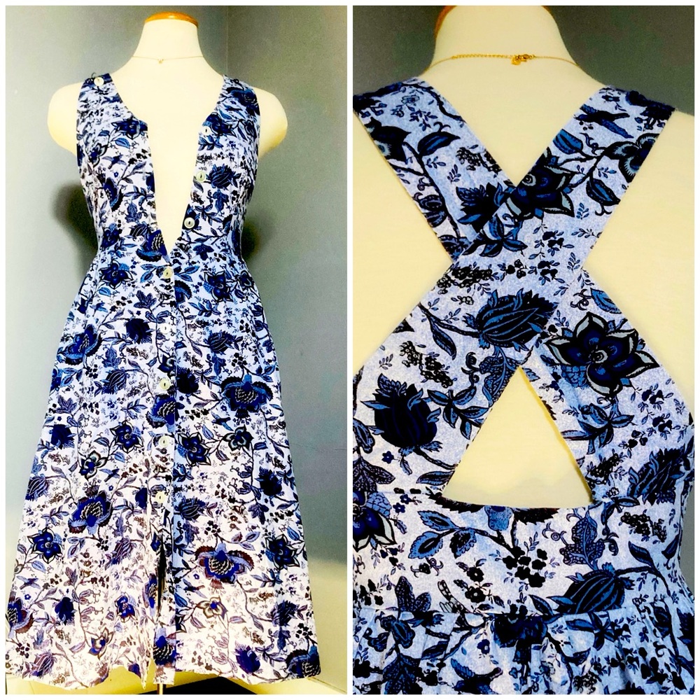Vintage cottagecore floral cotton overalls fairycore